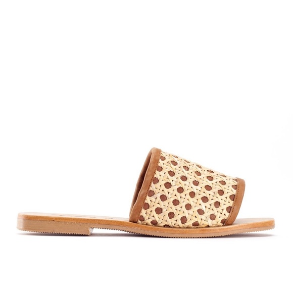 St. Agni Hennie Rattan Slide Sandals Sz 41/10 - Picture 3 of 15